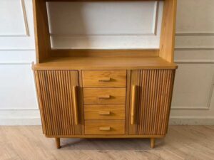 Teak display cabinet with 2 doors and 4 drawers (1)
