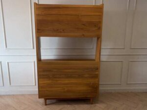Teak display cabinet with 2 doors and 4 drawers (1)