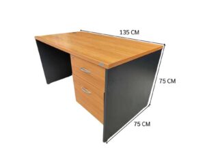 2-Drawer Desk with Black Wooden Legs – Perfect Office Furniture