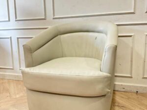 Modern style white leather armchair (1)