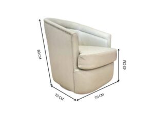 Modern style white leather armchair (1)