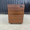 Mobile 3-drawer cabinet, dark brown; keyless entry via combination lock.