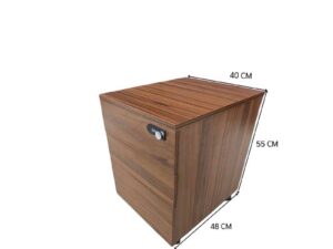 Mobile 3-drawer cabinet, dark brown; keyless entry via combination lock.
