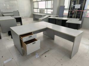 Modernform L-Shaped Corner Office Desk, White, 150 cm