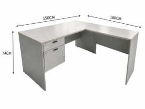 Modernform L-Shaped Corner Office Desk, White, 150 cm
