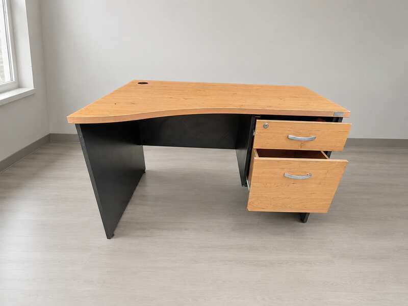 Contoured Desk with 2 Drawers