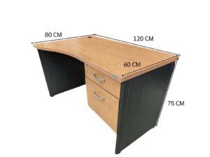Contoured Desk with 2 Drawers