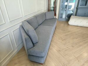 Modern Gray 4-Seater Fabric Sofa with Full Surround Back Cushions