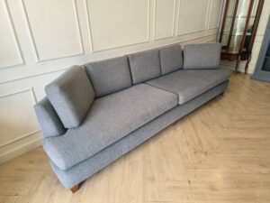 Modern Gray 4-Seater Fabric Sofa with Full Surround Back Cushions