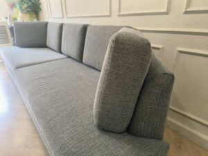 Modern Gray 4-Seater Fabric Sofa with Full Surround Back Cushions