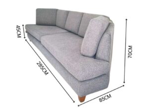 Modern Gray 4-Seater Fabric Sofa with Full Surround Back Cushions