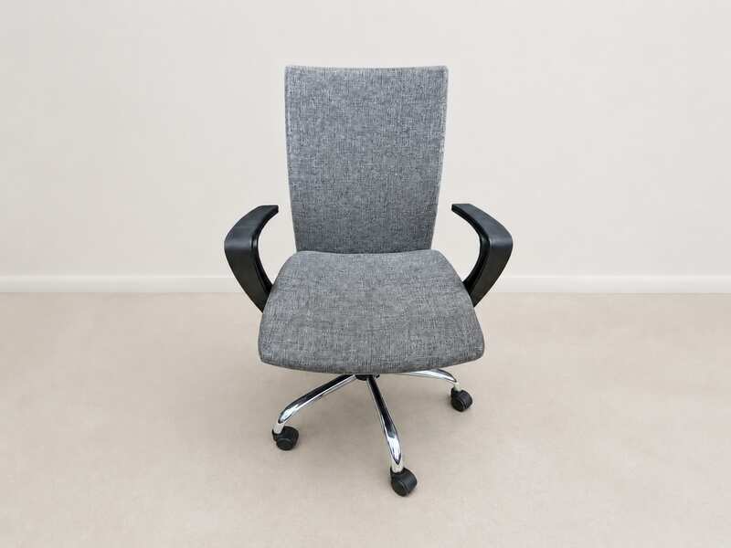 Grey fabric-upholstered chair