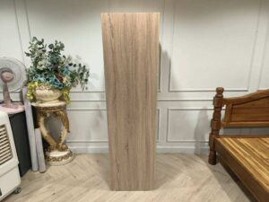 Modern Tall Plywood Wardrobe with Light Oak and Black Finish