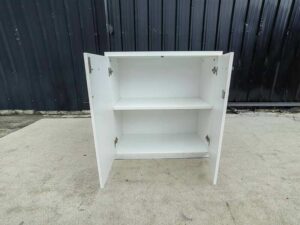White 3-drawer mobile unit with wheels.