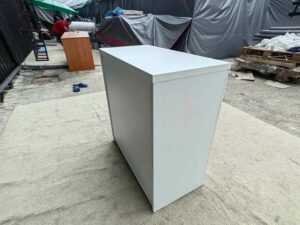 White 3-drawer mobile unit with wheels.
