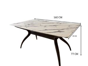 Vintage-style table with marble pattern
