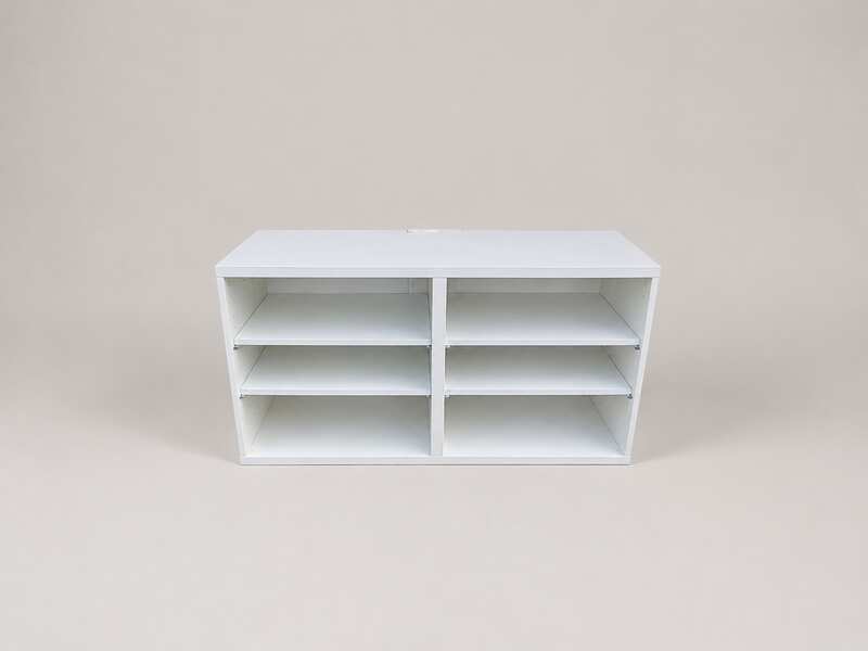 White 6-Compartment TV Stand