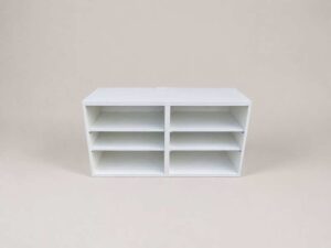 White 6-Compartment TV Stand