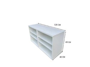White 6-Compartment TV Stand