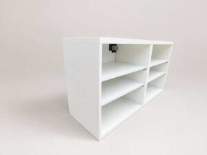 White 6-Compartment TV Stand