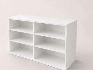 White 6-Compartment TV Stand