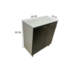 SOHO Brand 2-Door Filing Cabinet (Black)