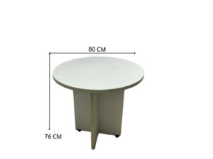 Round table with white wooden top (1)