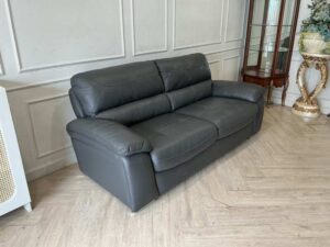2-Seater Genuine Leather Sofa (Contact Areas), Dark Grey (1)
