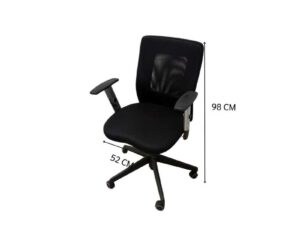 Adjustable black fabric office chair (2)