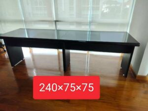 Large modern black conference table high gross (1)