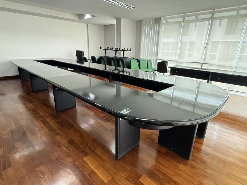Large modern black conference table high gross (1)