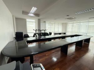 Large modern black conference table high gross (1)