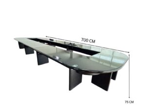 Large modern black conference table high gross (1)