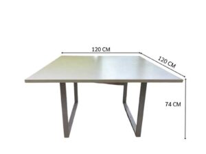 Office desk with metal legs and white wooden top (1)